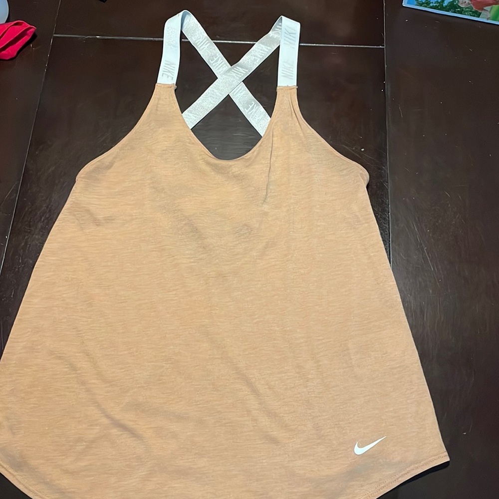 MEDIUM Nike Rose Gold Athletic Top w/ strappy back /great condition
